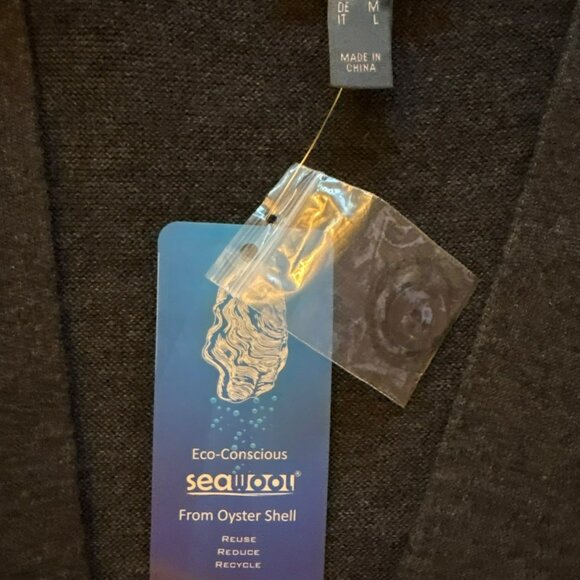 NWT AnyBody Eco Conscious Seawool Duster Cardigan Size M - Picture 4 of 8